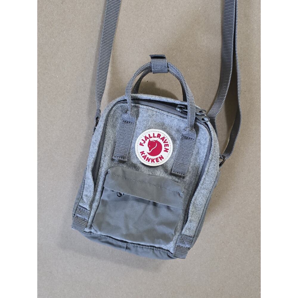 Fjallraven Kanken Re-Wool Sling Bag, Granite Grey Travel Adjustable EUC